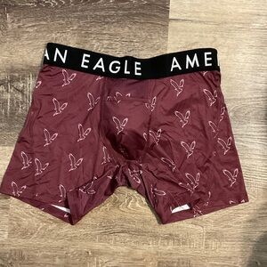 American Eagle Outfitters Burgundy Boxer Briefs with Bird Pattern